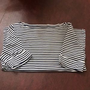 Kim Rogers navy blue/white striped shirt
